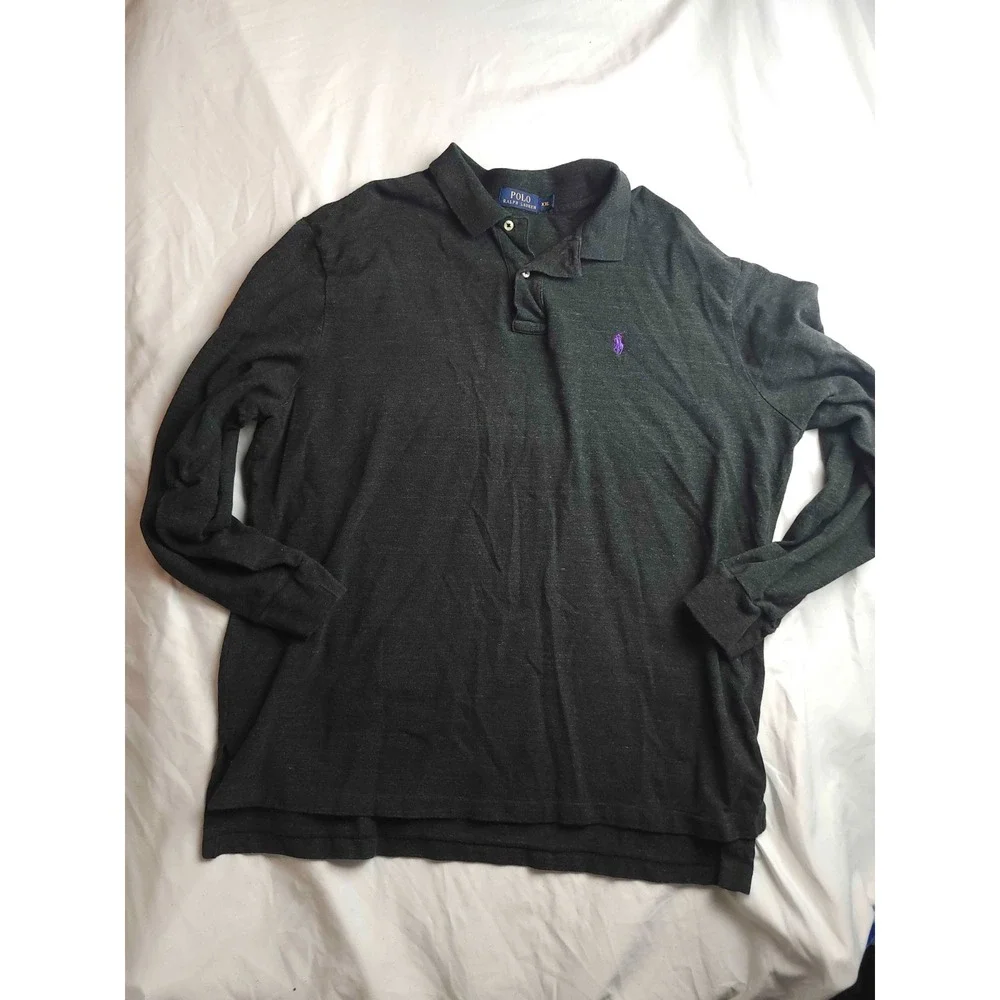 Polo Ralph Lauren Polo Shirt Mens Size 2XL Black Long Sleeve Casual Preppy